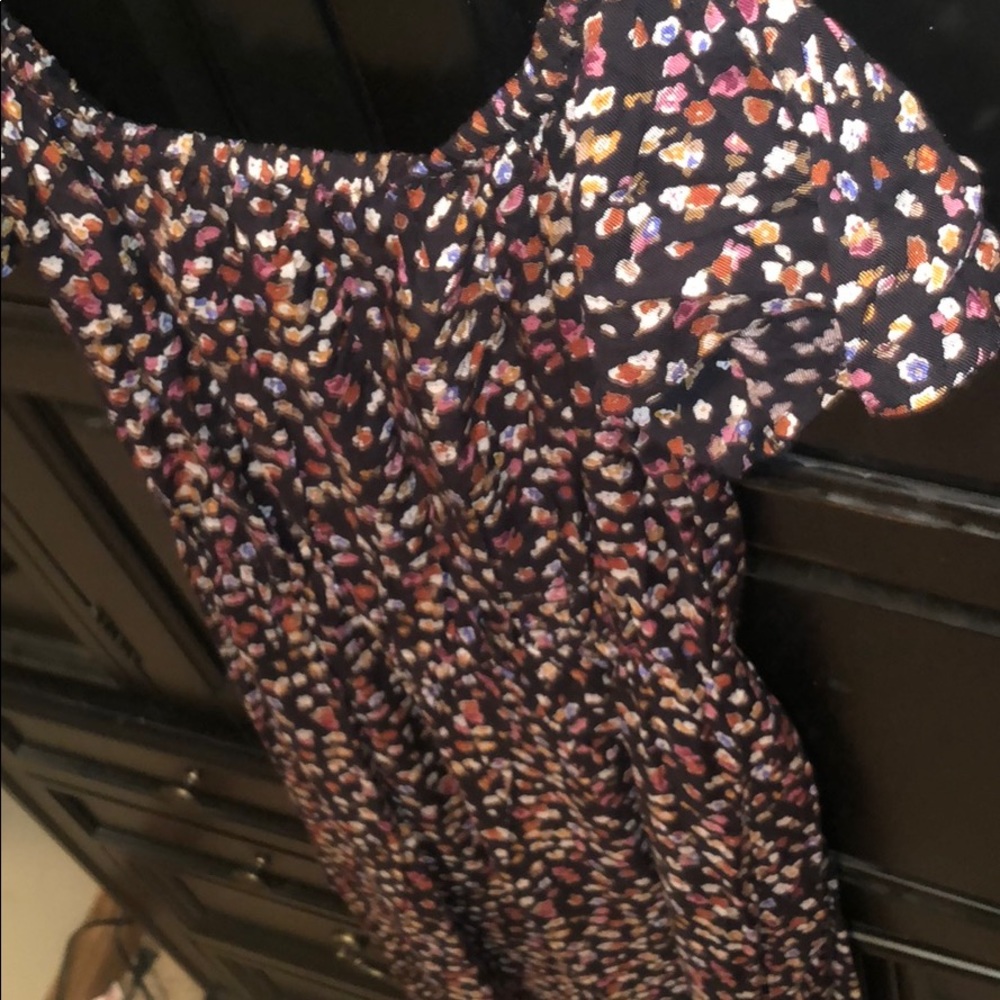 Floral dress, off the shoulders, mid shin length